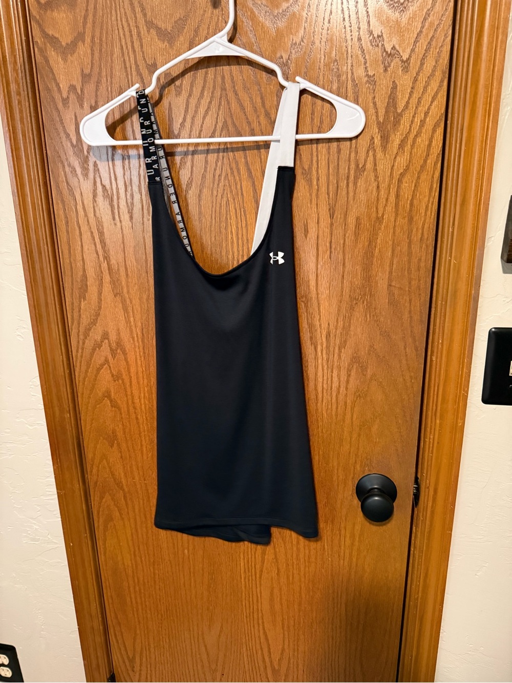Under Armour Black Athletic Racerback Tank with White Strap